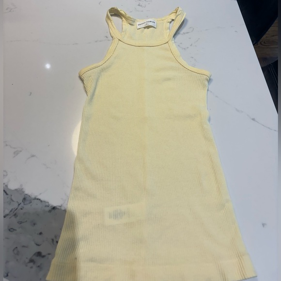 Denim forum Aritzia butter yellow ribbed tank top, worn once - Picture 1 of 3